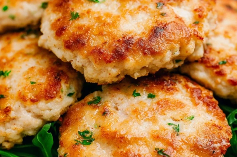 Crispy Air Fryer Chicken Patties served with dipping sauce