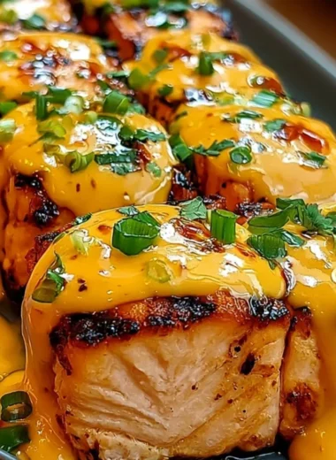 Delicious Bang Bang Salmon served on a plate, ready in 15 minutes.