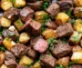 Garlic Butter Steak Bites and Potatoes
