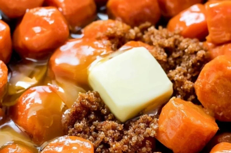 Delicious maple glazed carrots served as a side dish