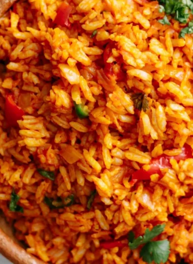 Delicious Mexican rice cooked with spices and served in a cozy setting.