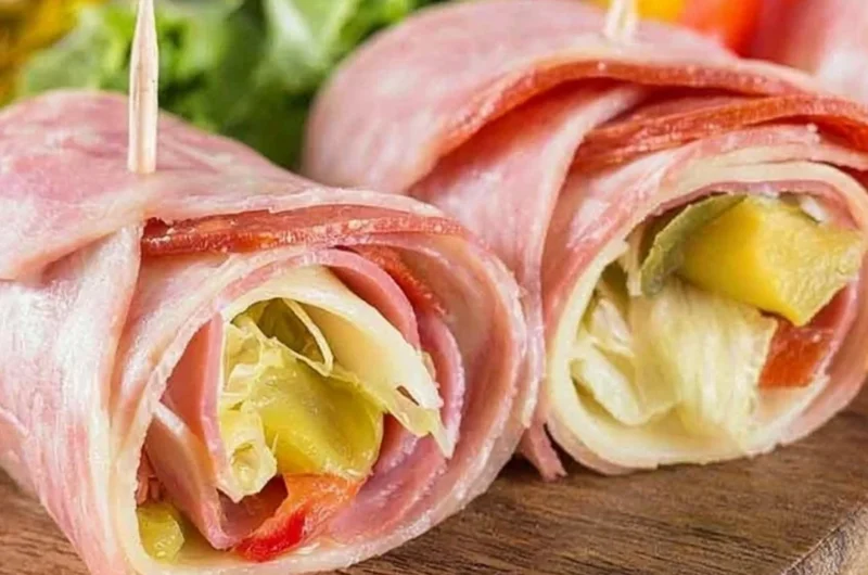 Delicious Keto Italian Sub Roll-Up with fresh ingredients and herbs