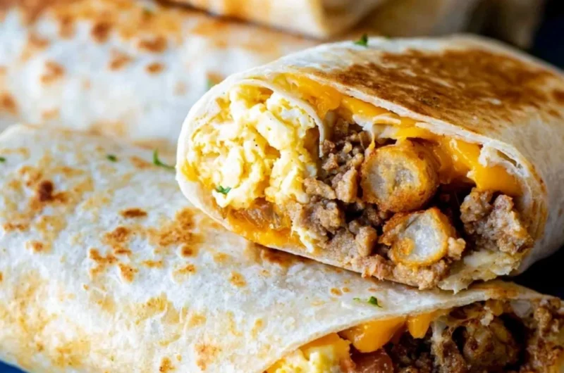 Delicious make-ahead breakfast burritos ready to serve for a crowd