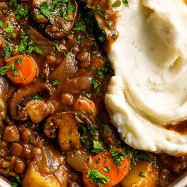 A delicious one pot vegetable stew filled with colorful vegetables and herbs.