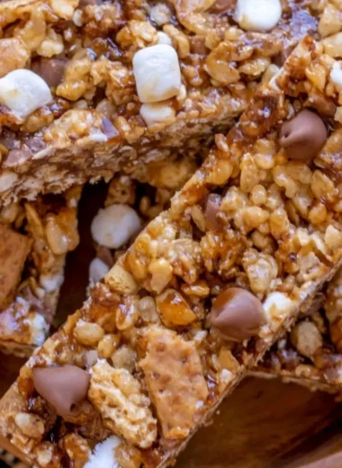 Homemade granola bars made with oats, nuts, and honey.
